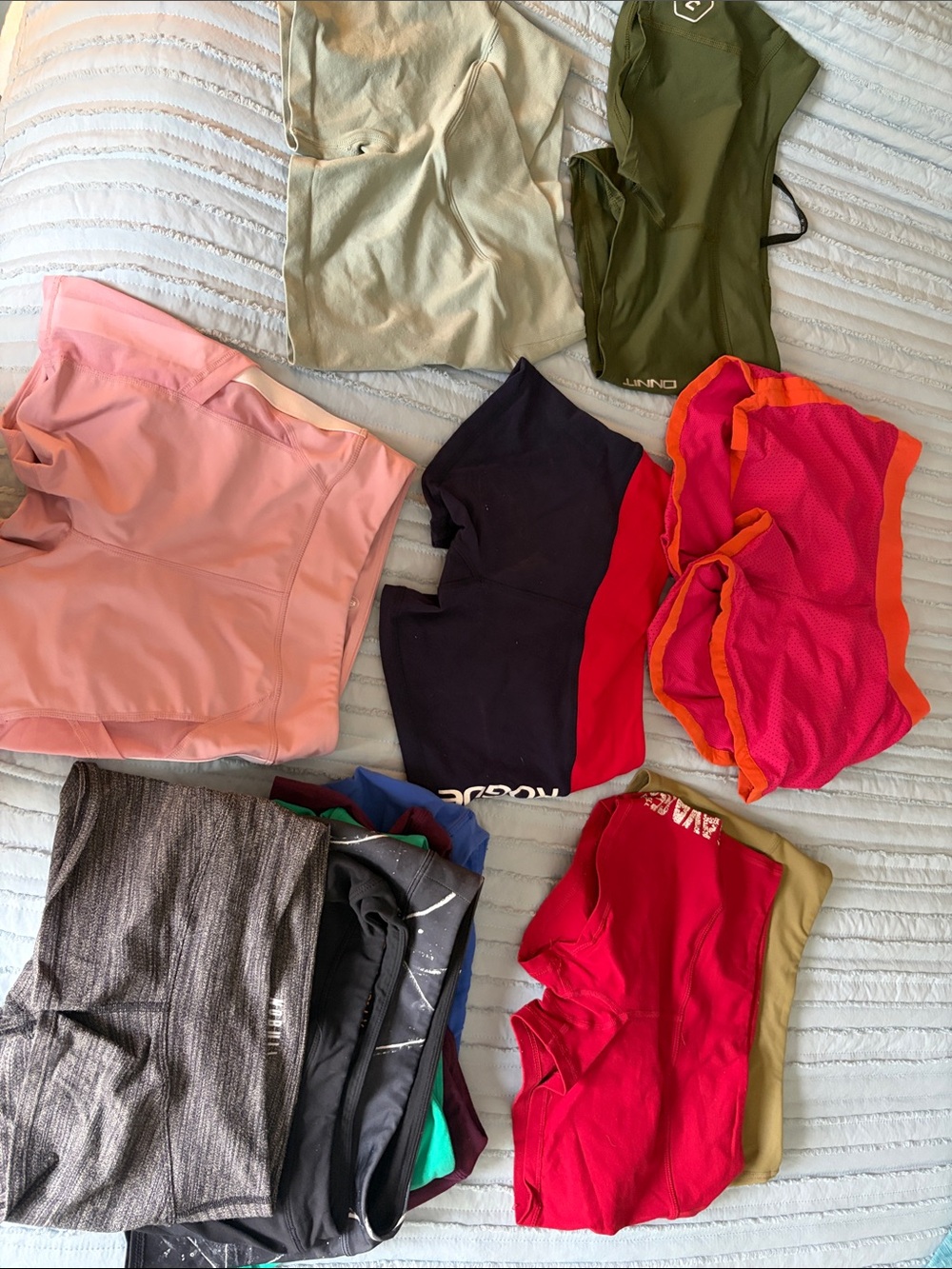 Mixed Activewear shorts Bundle — Pink, Olive, Red, Coral, Black
